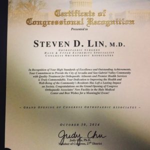 Certificate of Congressional Recognition